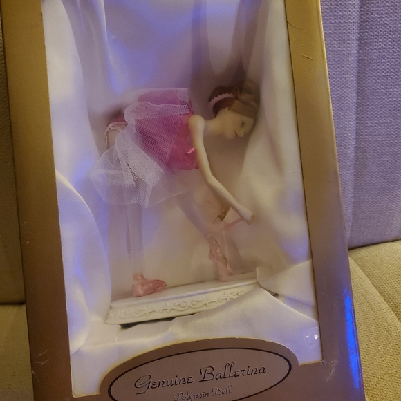 Vintage Genuine Ballerina Doll Polyresin Decoration Pink Tutu Open Box 1980s - Picture 2 of 3